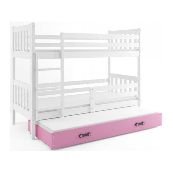 Detská posteľ CARINO s výsuvnou posteľou 80x190 cm - biela Biela