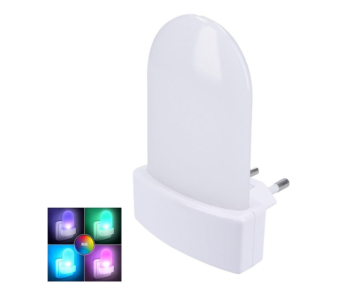 Solight WL910 - LED RGB Orientačné svietidlo so senzorom do zásuvky LED/0,5W/230V