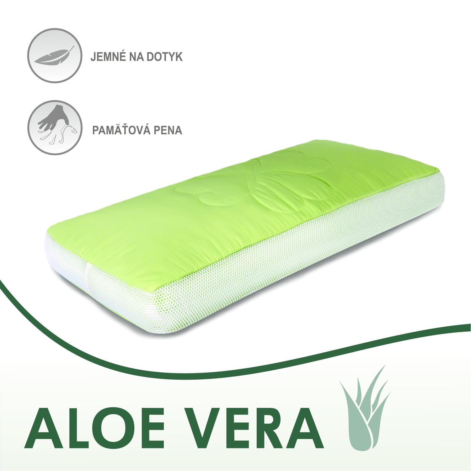 Anatomický vankúš ALOE VERA Green | 70x35x7