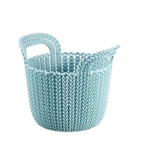 kulatý košík KNIT 3L - sv. modrá