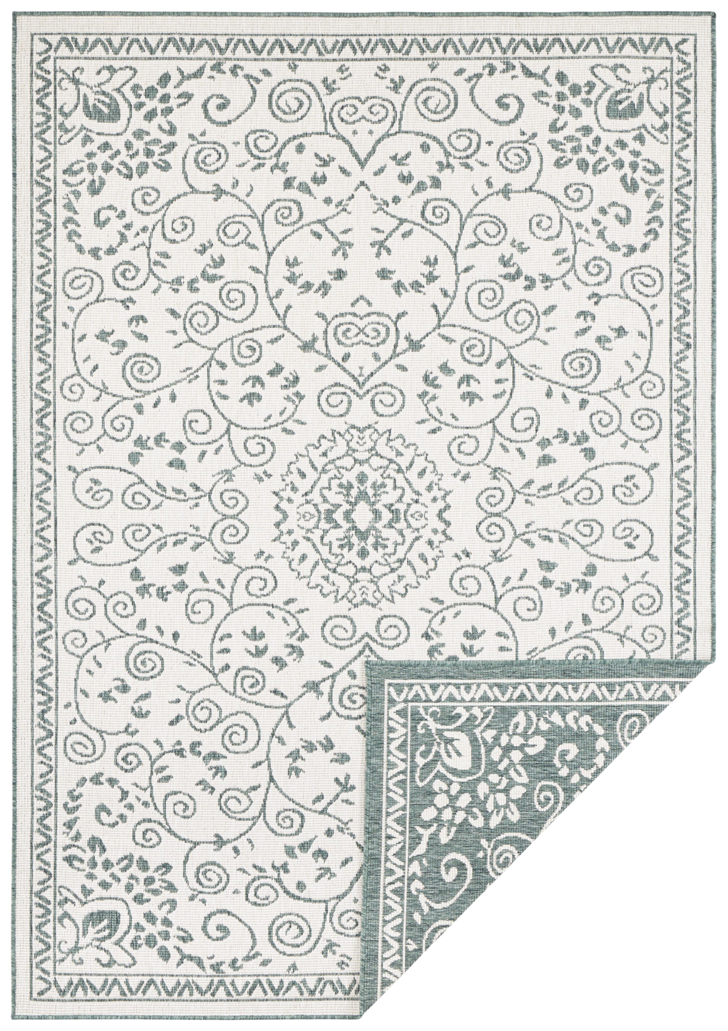 NORTHRUGS - Hanse Home koberce Kusový koberec Twin Supreme 103865 Green / Cream – na von aj na doma - 160x230 cm