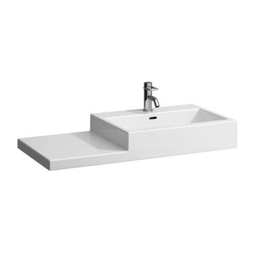 Laufen Living - Umývadlo do nábytku, 1000 mm x 460 mm, biela – 1 otvor na batériu, stredový H8184310001041