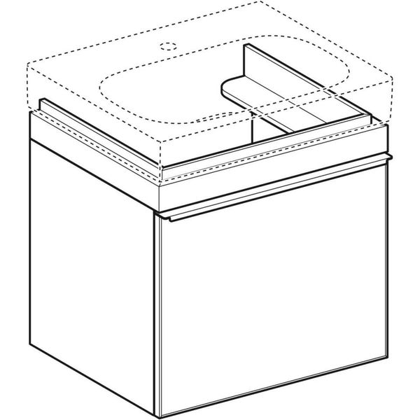 Geberit Citterio - Skrinka pod umývadlo 600 mm, lesklá sivohnedá/béžový dub 500.556.JI.1