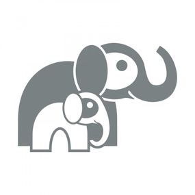 Pieris design Slon s mláďaťom - nálepka na stenu žltá
