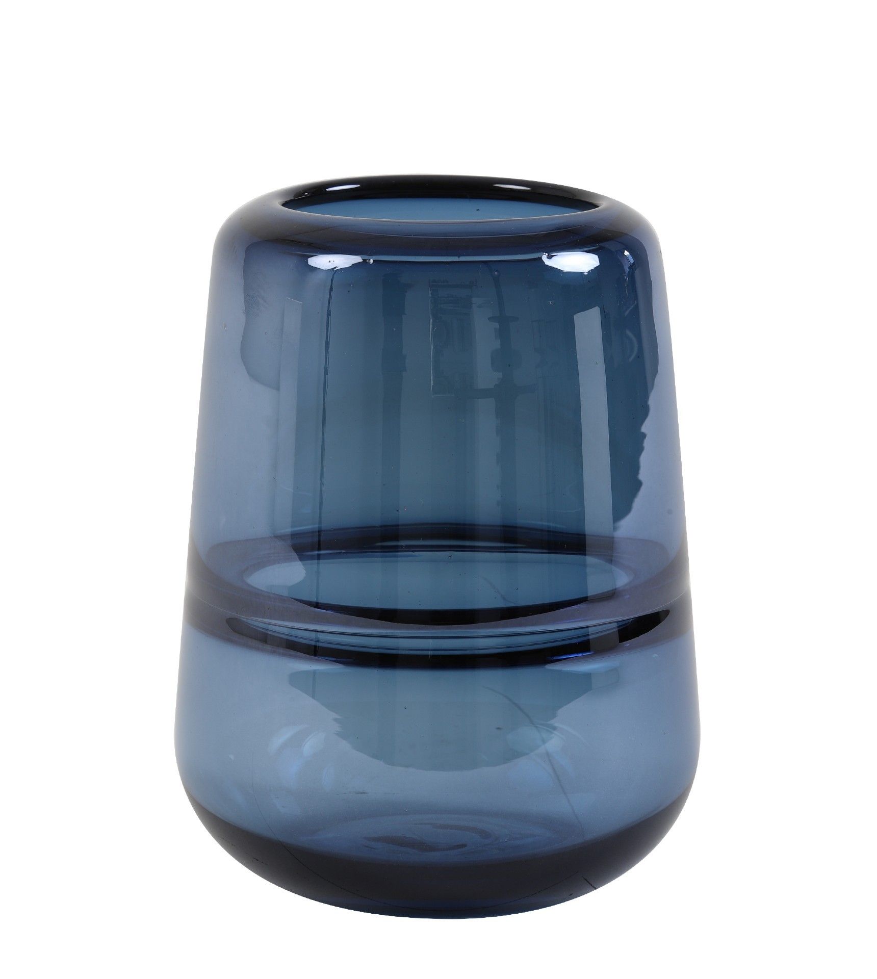 Sklenená váza ERMIDA, blue, Ø13x18 cm (S)