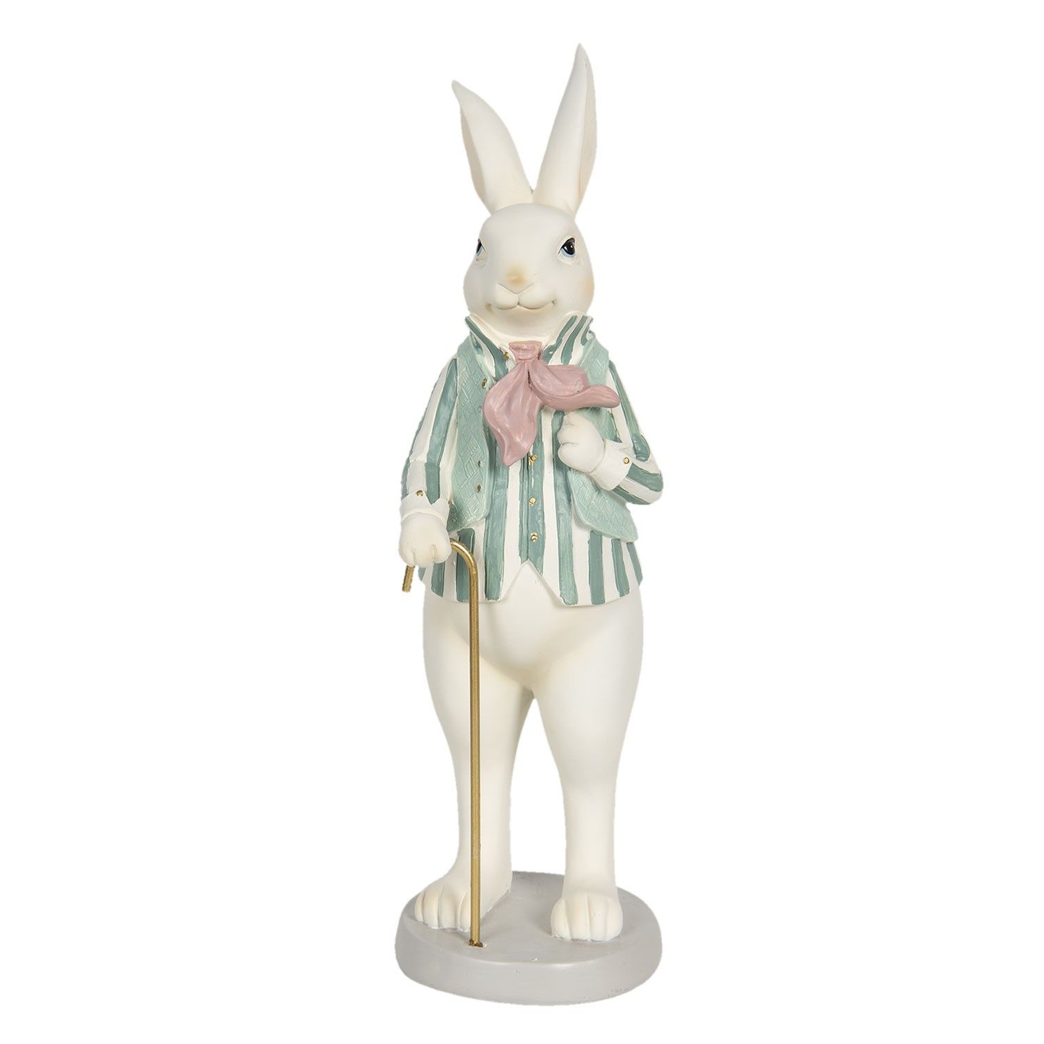Veľkonočné soška králika v pruhovanom sáčku s paličkou - 12 * 9 * 31 cm