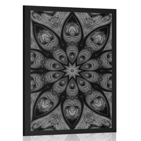 Plagát hypnotická Mandala v čiernobielom prevedení - 60x90 black