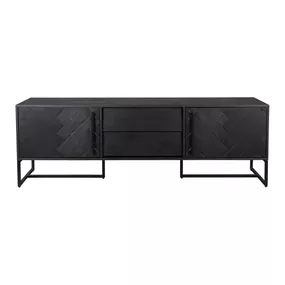 Čierny TV stolík v dekore exotického dreva 180x60 cm Class - Dutchbone