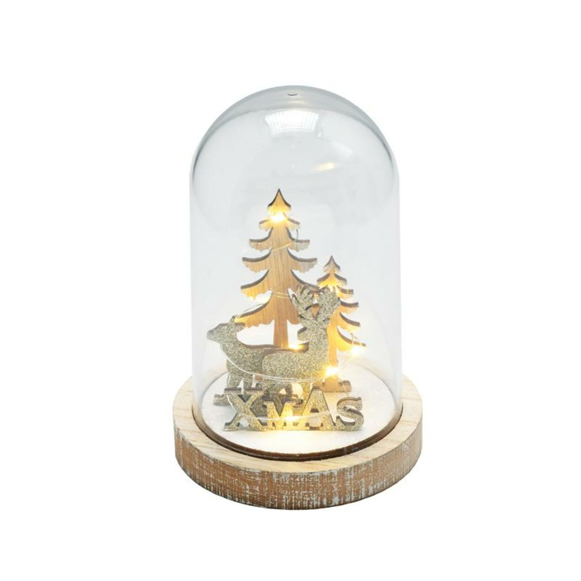 ACA Lighting plastová sněžná koule vánoční motiv, 8 MINI LED na baterie 2xAAA, teplá bílá, IP20, pr.12x18cm X06811233