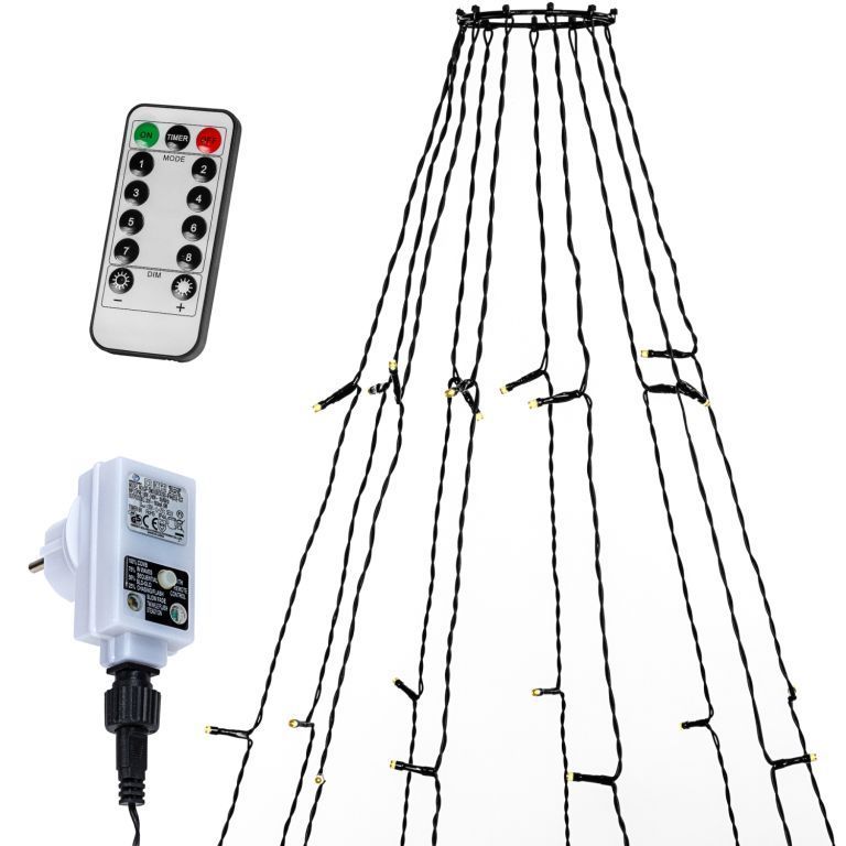 VOLTRONIC Svetelná reťaz v tvare kužeľa,360 LED,teplá biela.