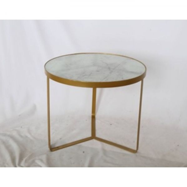 KARE Design Odkládací stolek Marble - zlatý, Ø55cm