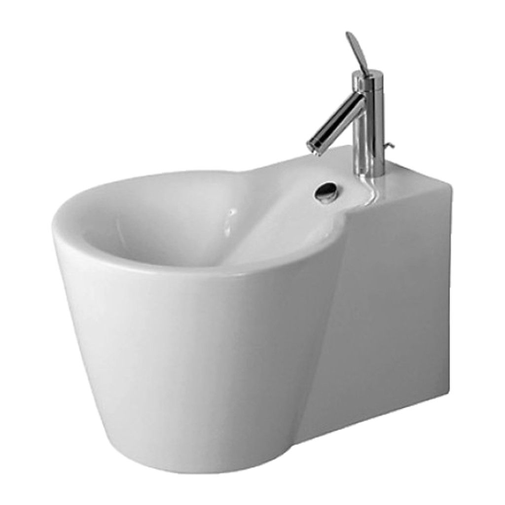 Duravit Starck 1 - Závesný bidet, 1 otvor pre armatúru prepichnutý, 410 x 575 mm, biely 0274150000