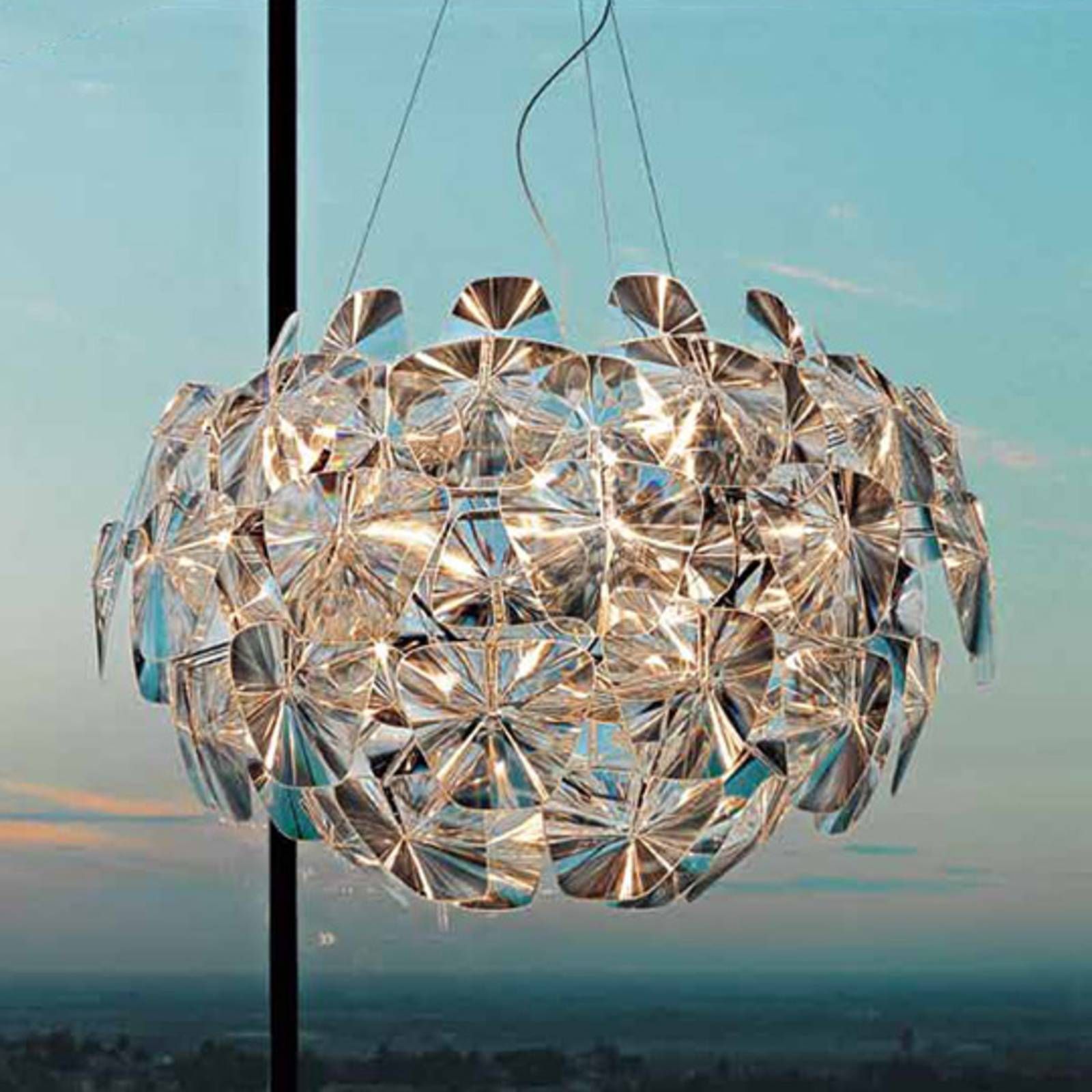 Luceplan Hope – dizajnová závesná lampa 110 cm, Obývacia izba / jedáleň, polykarbonát, kov, E27, 105W