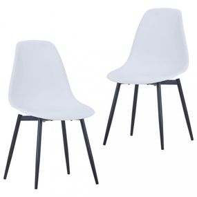 Jedálenská stolička 2 ks plast / kov Dekorhome Biela
