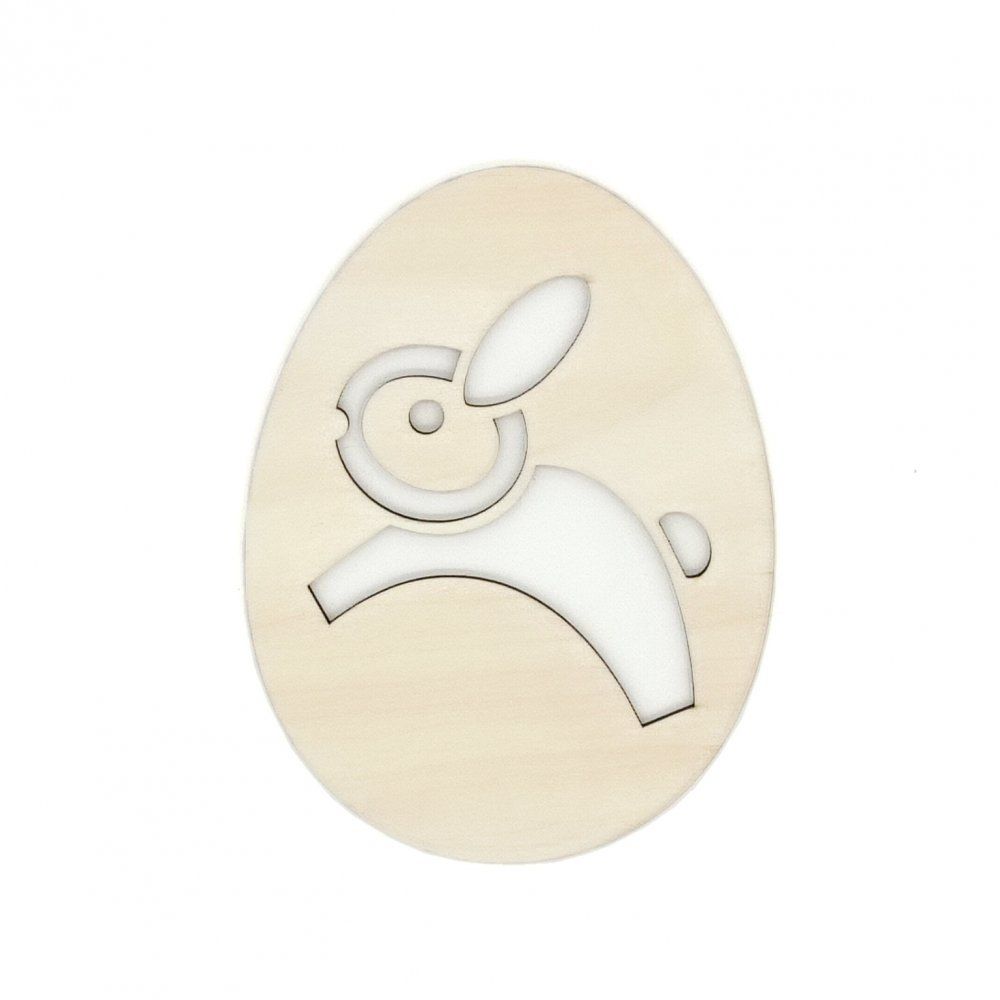 Pieris design Drevené veľkonočné vajíčko so skákajúcim zajačikom