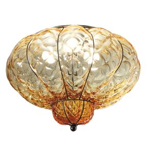 Siru Klasické stropné svietidlo SULTANO, 42 cm, Obývacia izba / jedáleň, muránske sklo, ušľachtilá oceľ, 75W, K: 29cm