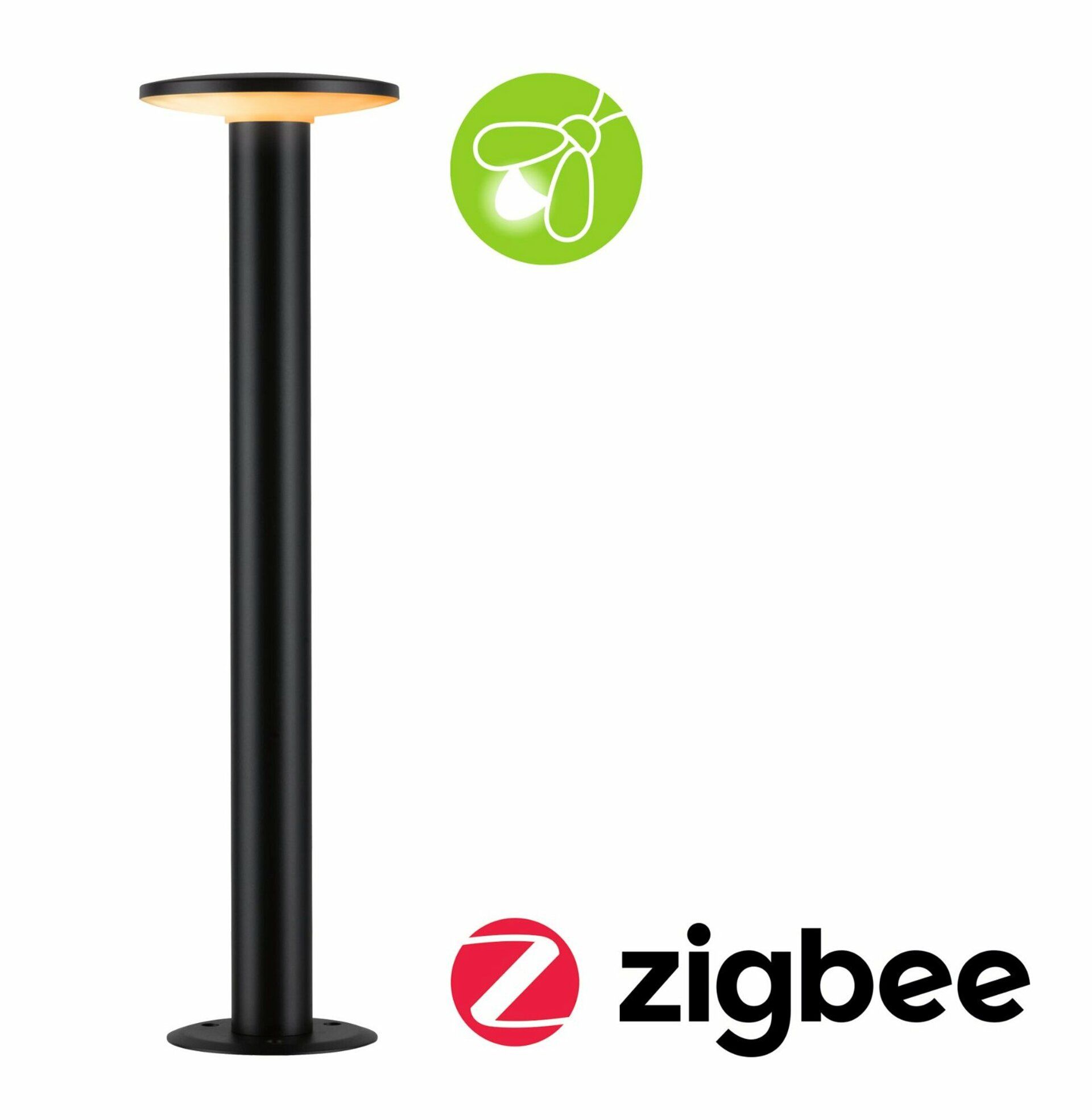 PAULMANN LED stojací svítidlo Smart Home Zigbee Plate neláká hmyz IP44 600mm CCT 5,5W 230V antracit kov/umělá hmota