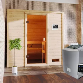 Interiérová fínska sauna s kamny 9,0 kW Dekorhome