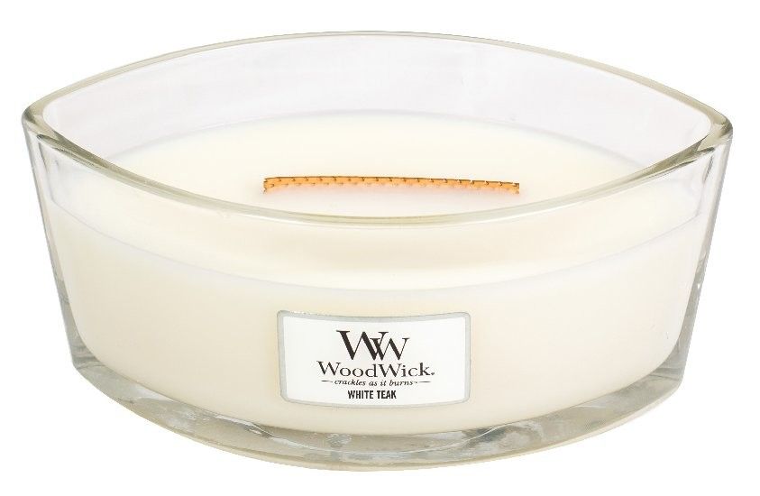 Woodwick sviečka loď White Teak