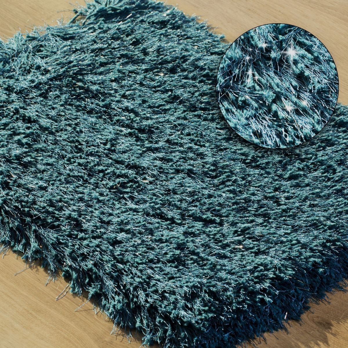 DomTextilu Lurexový tyrkysový koberec do kúpelne Šírka: 60 cm | Dĺžka: 90 cm 44475-217873