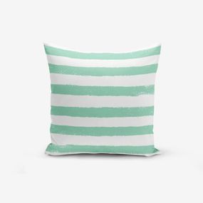 Obliečka na vankúš s prímesou bavlny Minimalist Cushion Covers Su Green Striped Modern, 45 × 45 cm