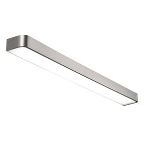 Pujol Iluminación Matné niklovo sfarbené nástenné LED svetlo Arcos, Kúpeľňa, hliník, sklo, 40W, L: 120 cm, K: 4.5cm