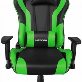 MERCURY Herná stolička MRacer koženka, čierno-zelená