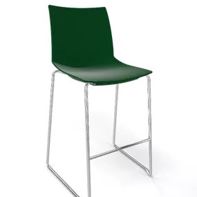 GABER - Barová stolička KANVAS ST 66 - nízka, zelená/chróm