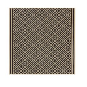 Flair Rugs koberce AKCIA: 200x200 cm Kusový koberec Florence Alfresco Moretti Black/Beige štvorec - 200x200 cm