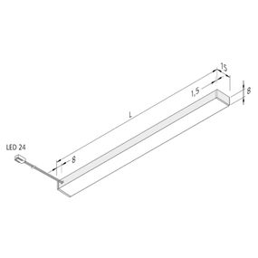 Hera Podhľadové LED svietidlo Top-Stick FMK 3000K 60 cm, Obývacia izba / jedáleň, hliník, plast, 10.9W, Energialuokka: G, P: 60 cm, L: 1.5 cm, K: 0.8cm