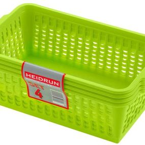 heidrun Plastový košík HEIDRUN 25x14,5x10,5cm 4ks MIX farieb