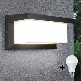 LED Vonkajšie svietidlo so žiarovkou so senzorom súmraku NEELY 1xE27/9W/230V IP54