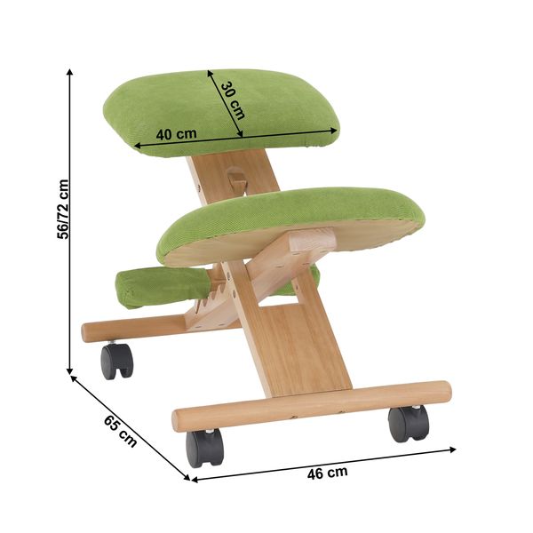 Ergonomická kľakačka na kolieskach Groco - zelená / buk