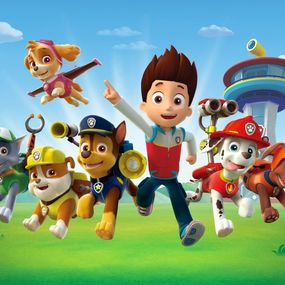 FTDs1957 Detská papierová fototapety AG Design Paw Patrol, veľkosť 255 x 180 cm