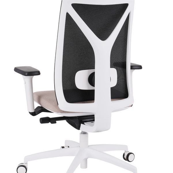 Kancelárska stolička s podrúčkami Velito WS - béžová / čierna / biela