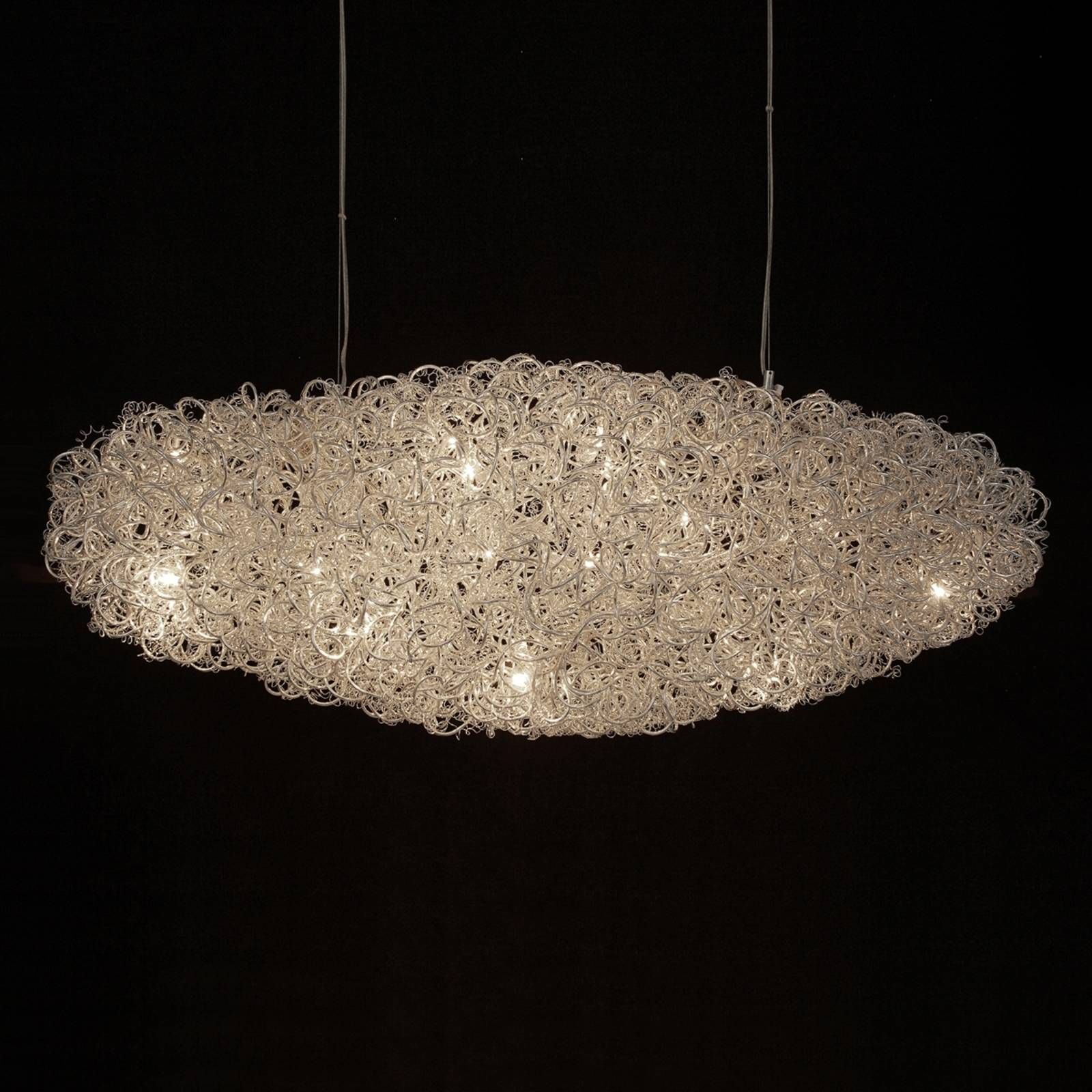 Holländer Skvostné závesné LED svietidlo Dirigibile, Obývacia izba / jedáleň, hliník, G4, 2W, P: 125 cm, L: 45 cm