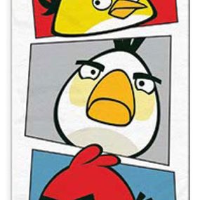 Osuška Halantex Angry Birds bielá froté 70 x 140 cm