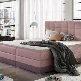 Čalúnená manželská posteľ s úložným priestorom Dalino 140 - ružová / fialová