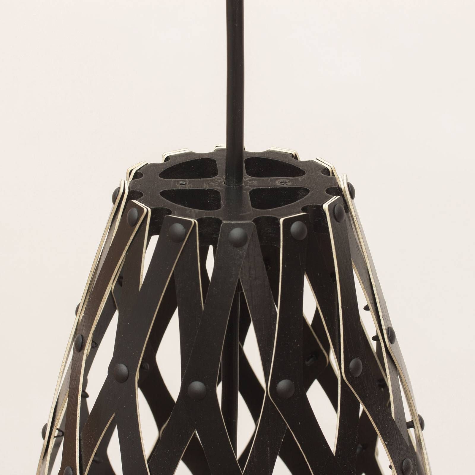 david trubridge Hinaki závesná lampa 50 cm čierna, Obývacia izba / jedáleň, bambus, E14, 60W, K: 50cm