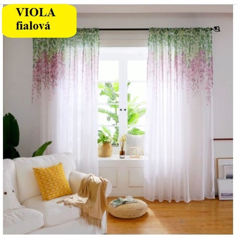 Novtex, Hotová záclona 150x250 VIOLA fialová