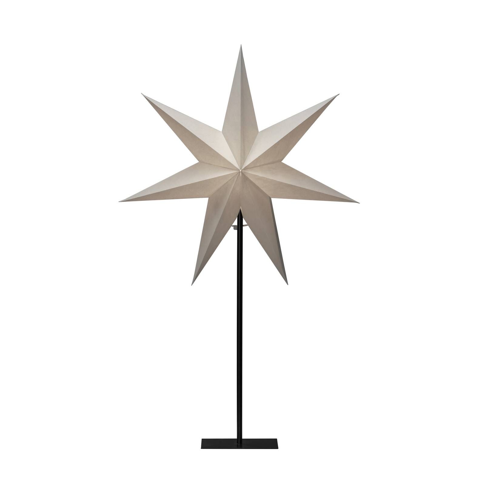 Konstsmide Christmas Svietidlo Papierová hviezda, 7-cípa biela 80 cm, Obývacia izba / jedáleň, papier, kov, E14, 15W, L: 50 cm, K: 80cm