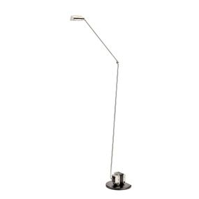 Lumina Daphine stojaca LED lampa, 3 000 K, nikel, Pracovňa / Kancelária, oceľ, 9W, K: 136cm