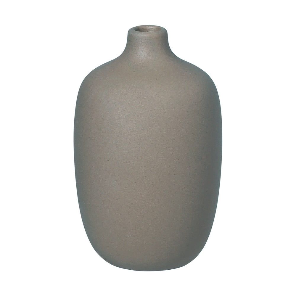 Sivá keramická váza Blomus Ceola, výška 12 cm