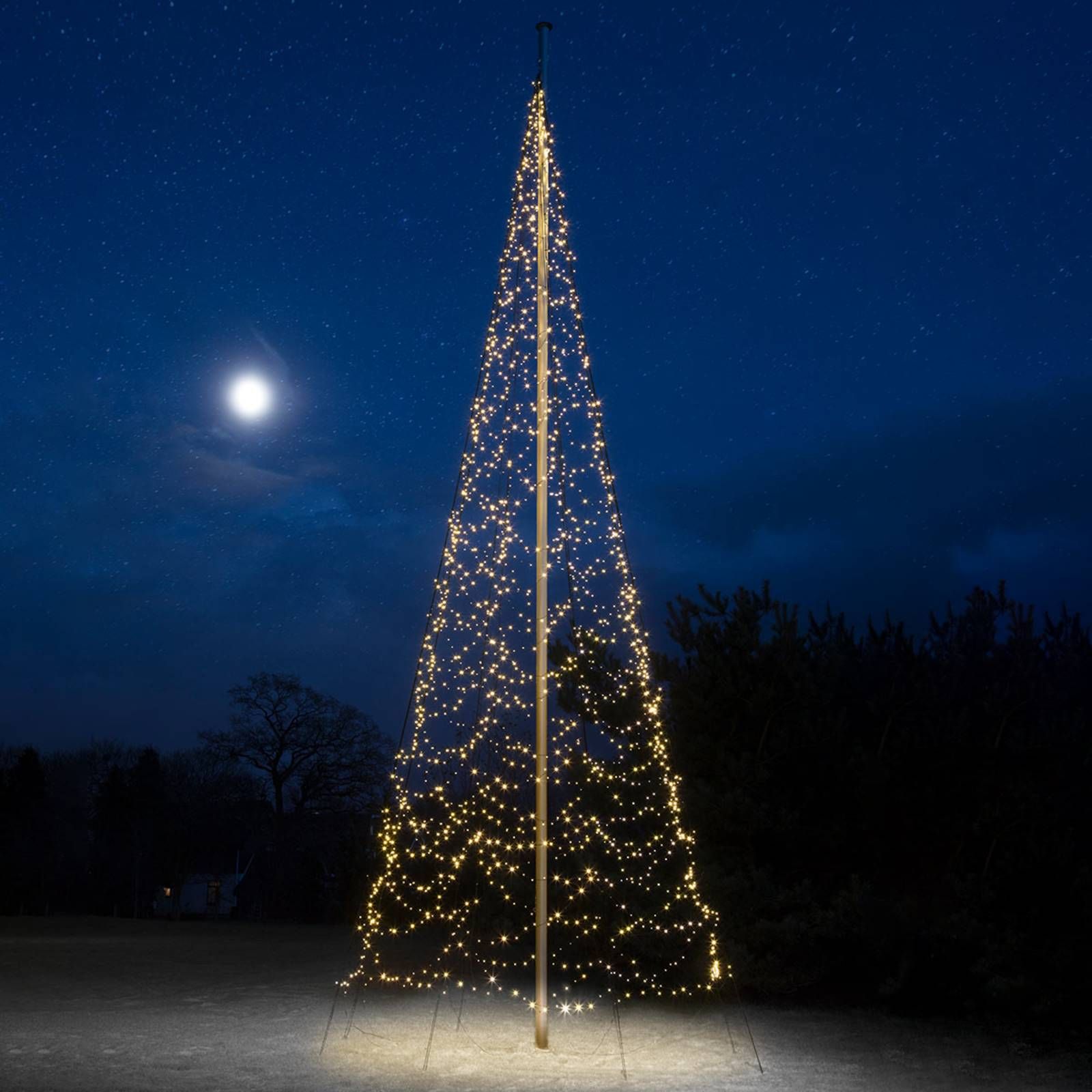 Fairybell vianočný stromček, 10 m, 2 000 LED, elastický pás z tkaniny, L: 400 cm, K: 1000cm