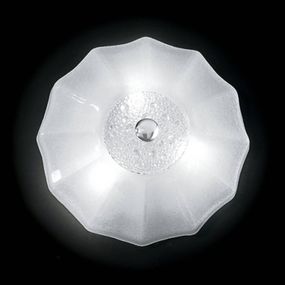Novaresi Biele nástenné svietidlo Monja, 50 cm, Obývacia izba / jedáleň, muránske sklo, kov, E27, 60W, K: 10cm