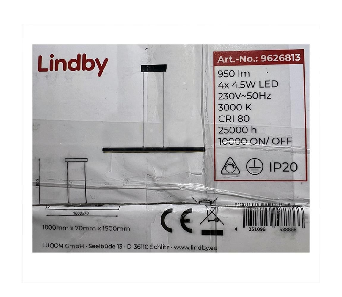 Lindby - LED Luster na lanku SOLVINA 4xLED/4,5W/230V