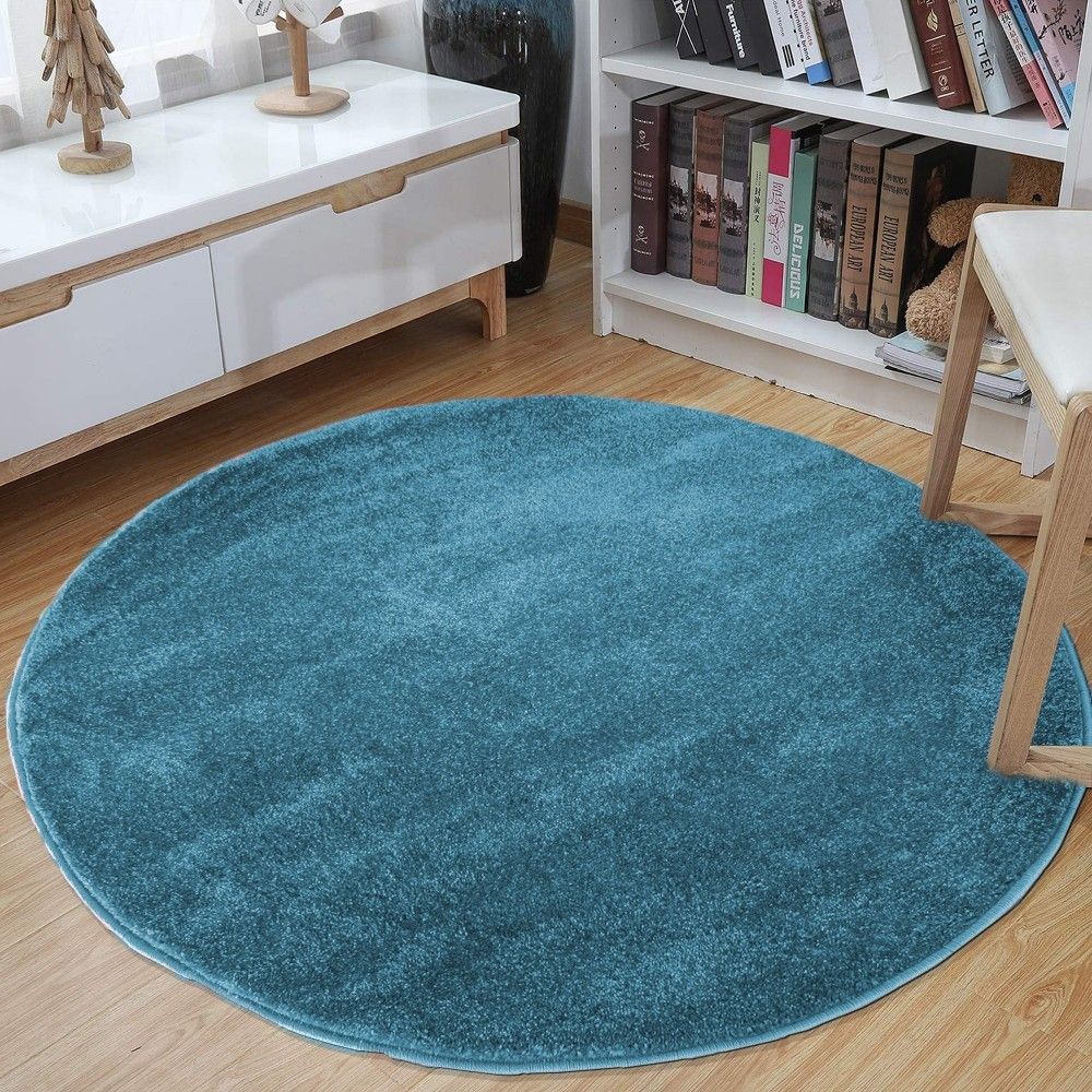 DomTextilu Okrúhly koberec modrej farby 26668-216487