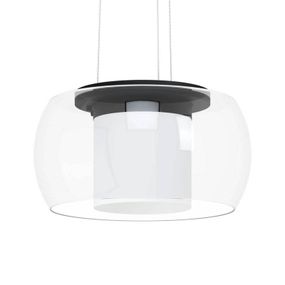 EGLO connect Briaglia-C závesné LED svietidlo, Obývacia izba / jedáleň, oceľ, sklo, 24.8W