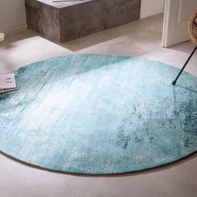 Dizajnový okrúhly koberec Rowan 150 cm tyrkysovo-béžový