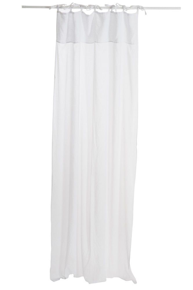 Biely bavlnený voál / záclona na zaväzovanie - 140 * 290cm